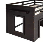 77.4L x 40.5W Modern Design Twin Size Loft Bed with Cabinet and Shelf, Designed for your safety