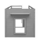 77.4L x 40.5W Modern Design Twin Size Loft Bed with Cabinet and Shelf, Designed for your safety