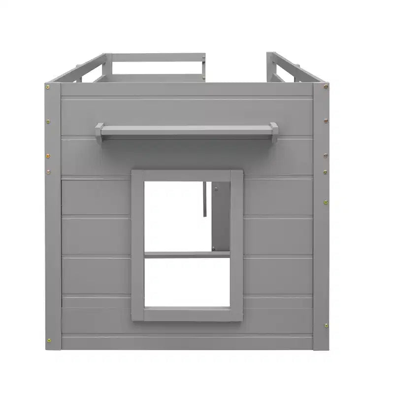 77.4L x 40.5W Modern Design Twin Size Loft Bed with Cabinet and Shelf, Designed for your safety