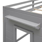 77.4L x 40.5W Modern Design Twin Size Loft Bed with Cabinet and Shelf, Designed for your safety