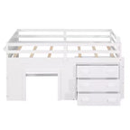 77.4L x 40.5W Modern Design Twin Size Loft Bed with Cabinet and Shelf, Designed for your safety