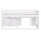 77.4L x 40.5W Modern Design Twin Size Loft Bed with Cabinet and Shelf, Designed for your safety