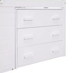 77.4L x 40.5W Modern Design Twin Size Loft Bed with Cabinet and Shelf, Designed for your safety