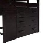 77.4L x 40.5W Modern Design Twin Size Loft Bed with Cabinet and Shelf, Designed for your safety