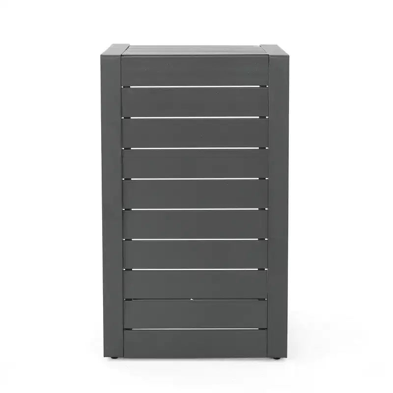 End Table Fashionable Modern Aluminium Side Table with Storage Gray