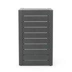 End Table Fashionable Modern Aluminium Side Table with Storage Gray