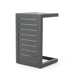 End Table Fashionable Modern Aluminium Side Table with Storage Gray