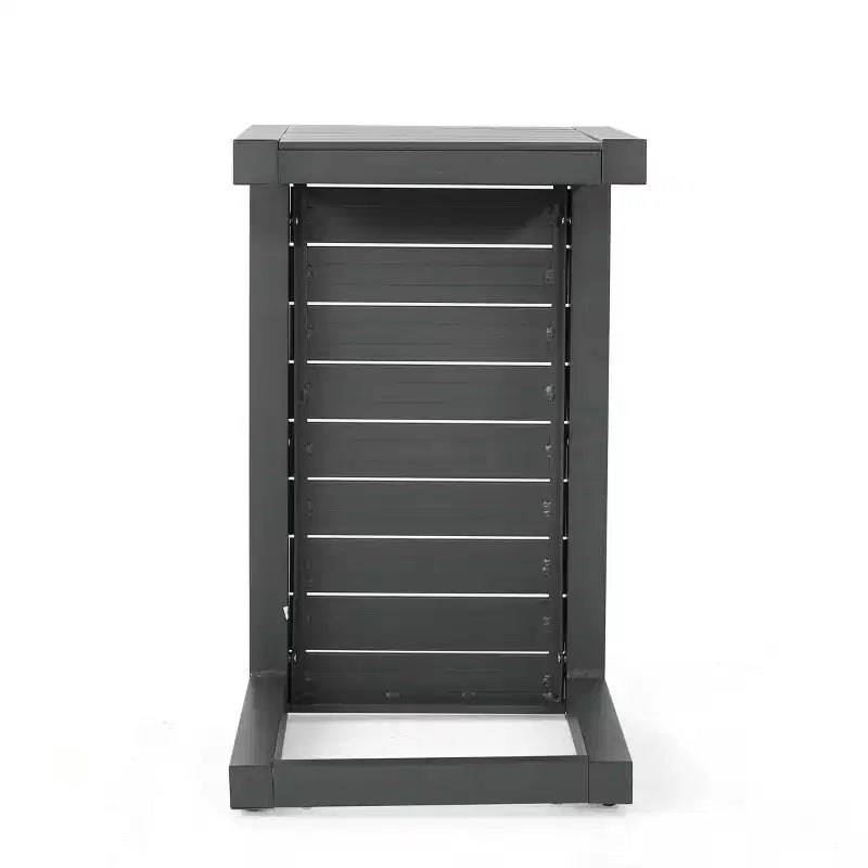 End Table Fashionable Modern Aluminium Side Table with Storage Gray