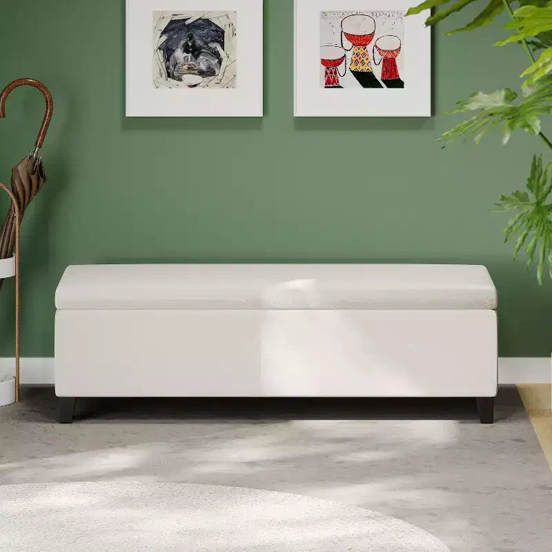 Modern Indoor Boucle Storage Ottoman