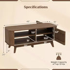 Coffee Table with Storage Adjustable Shelves & 2 Doors Wood Cocktail Table