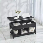 19.7 x 39.4 x (19.3-24.4) In Lift Top Coffee Table with Hidden Compartments and Storage Shelf, Lifting Top Accent Table for Living Room, Office