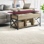 19.7 x 39.4 x (19.3-24.4) In Lift Top Coffee Table with Hidden Compartments and Storage Shelf, Lifting Top Accent Table for Living Room, Office