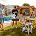 Heavy Duty Stainless Steel Work Table, Adjustable Height Utility Table for Home, Garage, and Restaurant Use