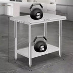 Heavy Duty Stainless Steel Work Table, Adjustable Height Utility Table for Home, Garage, and Restaurant Use