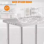 Heavy Duty Stainless Steel Work Table, Adjustable Height Utility Table for Home, Garage, and Restaurant Use