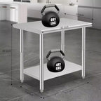 Heavy Duty Stainless Steel Work Table, Adjustable Height Utility Table for Home, Garage, and Restaurant Use