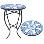 Mosaic Blue Daisy Accent Table