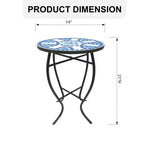 Mosaic Blue Daisy Accent Table