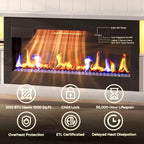70 Fluted Glossy Fireplace TV Stand with 36 Fireplace & LED Light Modern Entertainment Center with Cabinets
