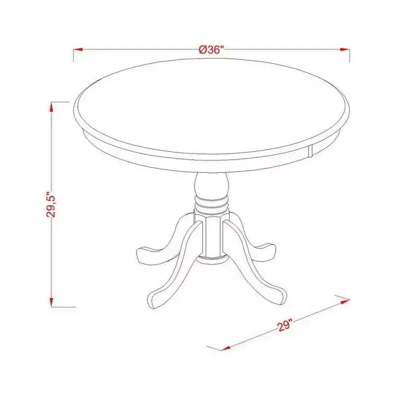 Dining Table Made of Rubber Wood, 36 Inch Round