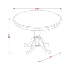 Dining Table Made of Rubber Wood, 36 Inch Round