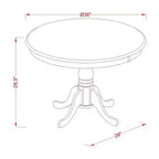 Dining Table Made of Rubber Wood, 36 Inch Round