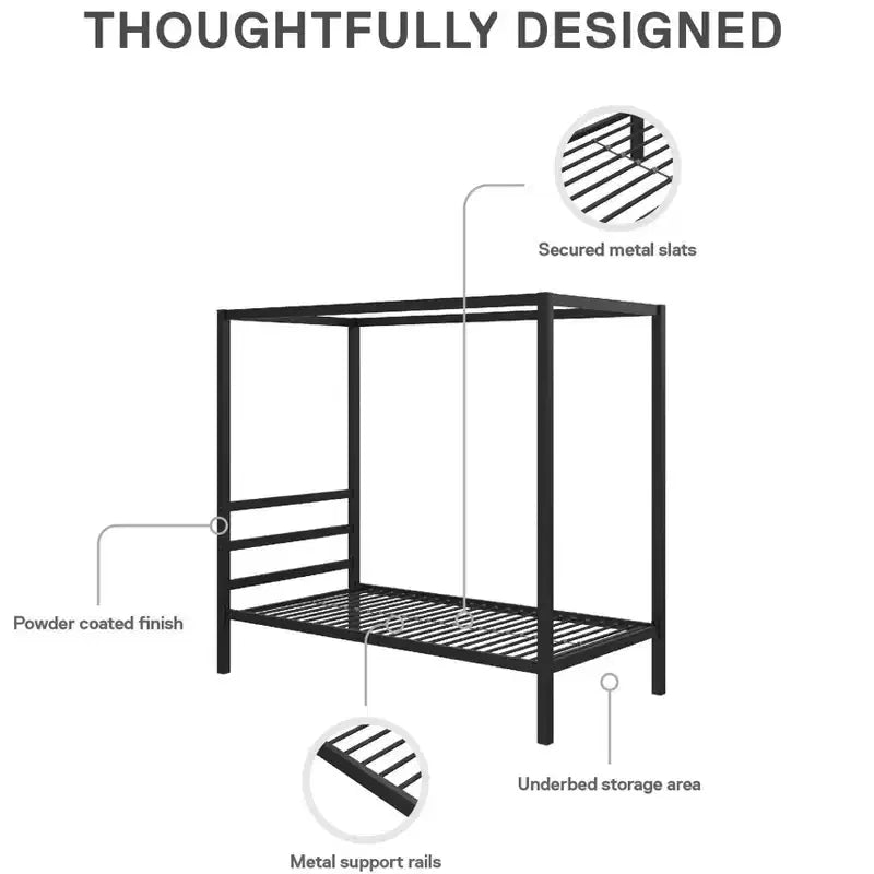 Modern Metal Canopy Bed