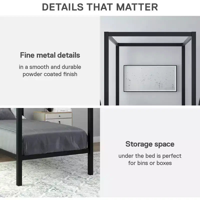Modern Metal Canopy Bed