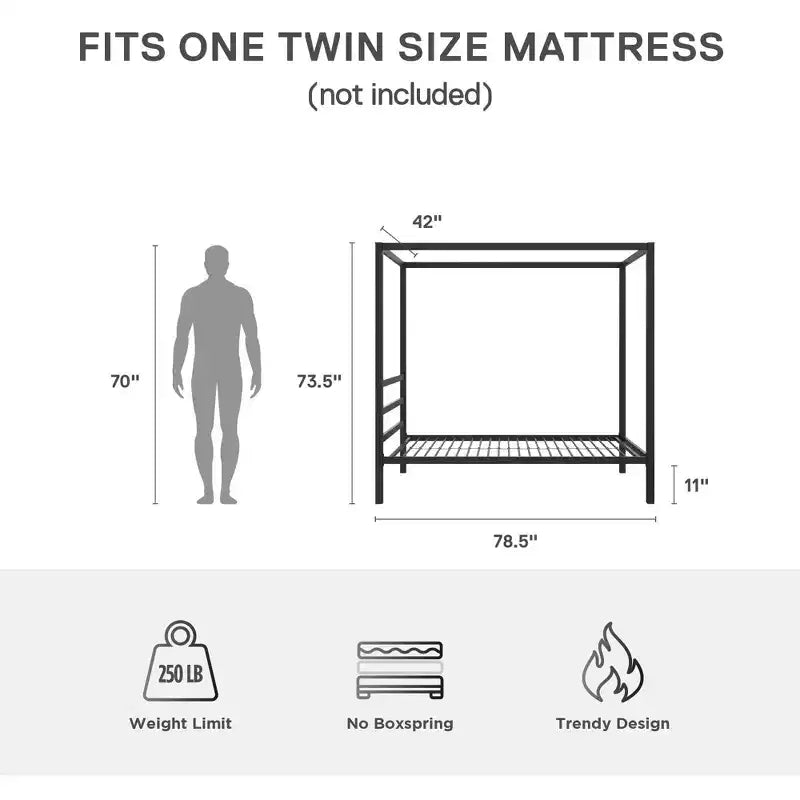 Modern Metal Canopy Bed