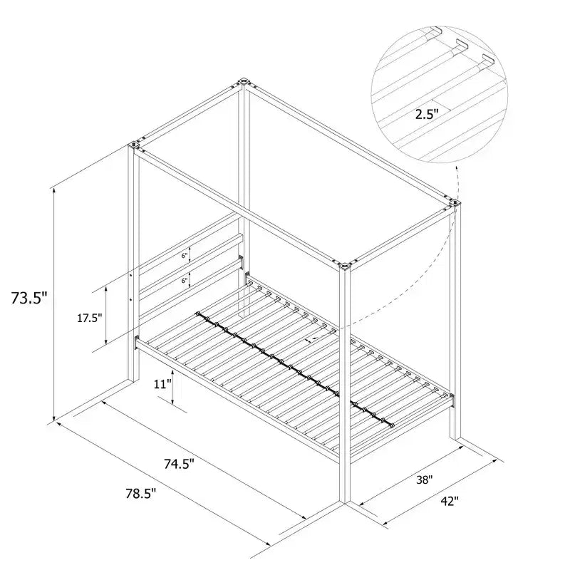 Modern Metal Canopy Bed