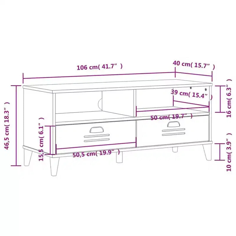 TV Stand Storage Media Console Entertainment Center Solid Wood Pine