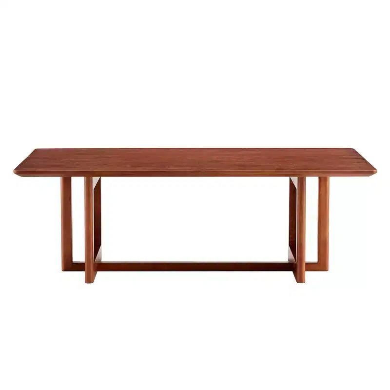 47W Rattan Coffee Table Cocktail Table Wood Center Table Rectangular Sofa Table, Natural/Brown
