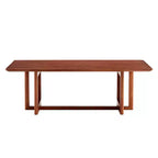 47W Rattan Coffee Table Cocktail Table Wood Center Table Rectangular Sofa Table, Natural/Brown