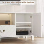 Entertainment Center with Led Lights, TV Stands with 2 Storage and 1 Drawer for Game Room, Long Television Stands for 65 Inch Tv