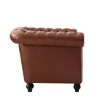 Club Chair with Scrolled Arms, Nailhead Trim, and Solid Wood Legs