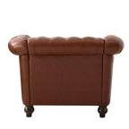 Club Chair with Scrolled Arms, Nailhead Trim, and Solid Wood Legs