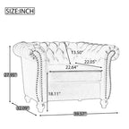 Club Chair with Scrolled Arms, Nailhead Trim, and Solid Wood Legs