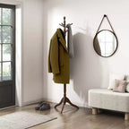 72 Solid Wood Coat Rack 10 Hooks 3-Tier Entryway Organizer