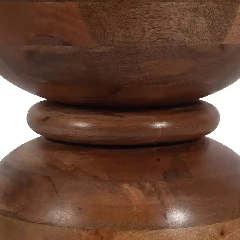 Unieke bijzettafel, zijtafel of klein nachtkastje voor woondecoratie - moderne gepolijste mangohouten tafel ideaal voor kleine ruimtes - 18 goud
