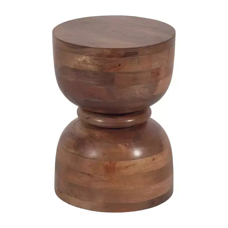 Unieke bijzettafel, zijtafel of klein nachtkastje voor woondecoratie - moderne gepolijste mangohouten tafel ideaal voor kleine ruimtes - 18 goud
