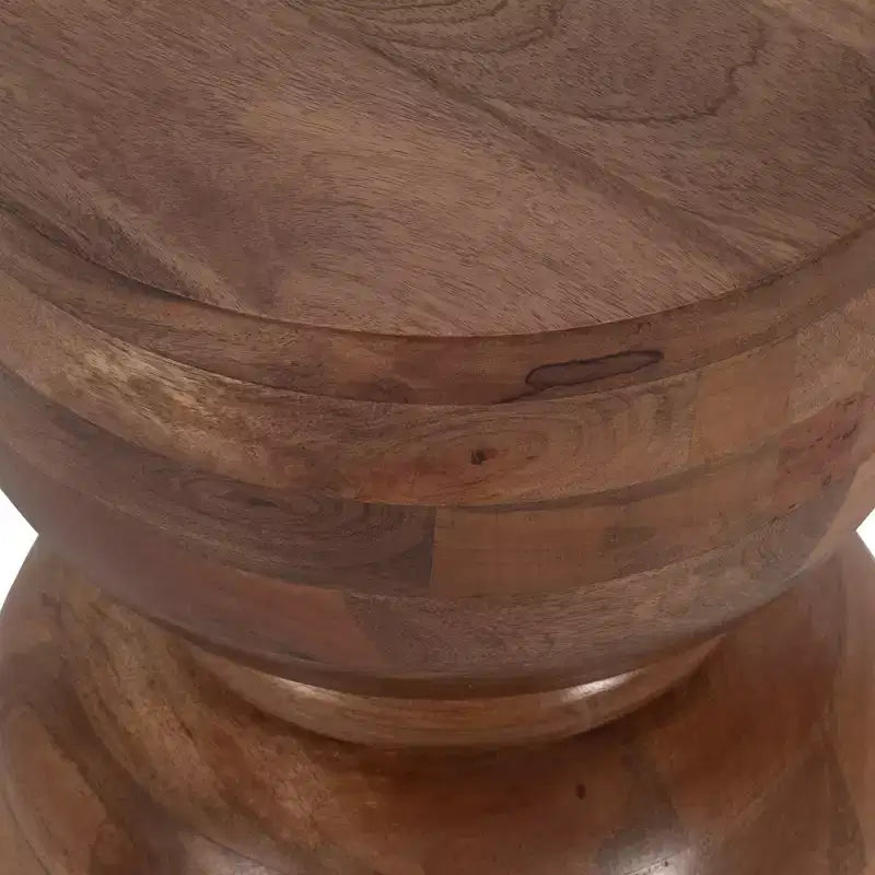 Unieke bijzettafel, zijtafel of klein nachtkastje voor woondecoratie - moderne gepolijste mangohouten tafel ideaal voor kleine ruimtes - 18 goud