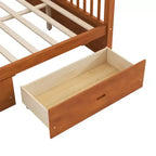 Rustic Wooden Canopy Bed with Storage Drawers
