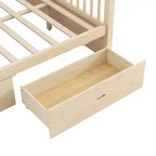 Rustic Wooden Canopy Bed with Storage Drawers