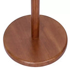 Wooden Freestanding Coat Rack with 8 Bud-shaped Hooks, Stable Round Base, Heavy Duty Wood Coat Tree Stand for Hallway Entryway, Brown