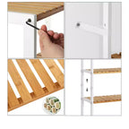 Bamboo Storage Shelf, 5-Tier Shelving Unit, Multifunctional, in the Entryway, Bathroom, 10.2 x 23.6 x 51.2 Inches