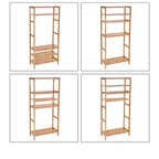 Bamboo Storage Shelf, 5-Tier Shelving Unit, Multifunctional, in the Entryway, Bathroom, 10.2 x 23.6 x 51.2 Inches