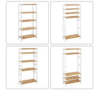 Bamboo Storage Shelf, 5-Tier Shelving Unit, Multifunctional, in the Entryway, Bathroom, 10.2 x 23.6 x 51.2 Inches