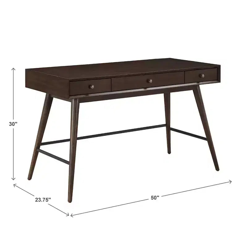 Wood 3-Drawer Writing Desk
