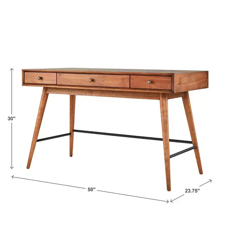 Wood 3-Drawer Writing Desk