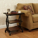 29 Cherry Manufactured Wood Rectangular End Table With Two Shelves